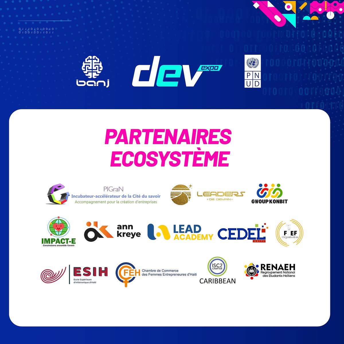 Nous sommes prêts pour l’évènement tech le plus attendu en Haïti! Ça va être le plus grand et le plus beau <a href="/devexpoht/">Dev Expo</a> jamais réalisé! 
C’est grâce à vous. MERCI!