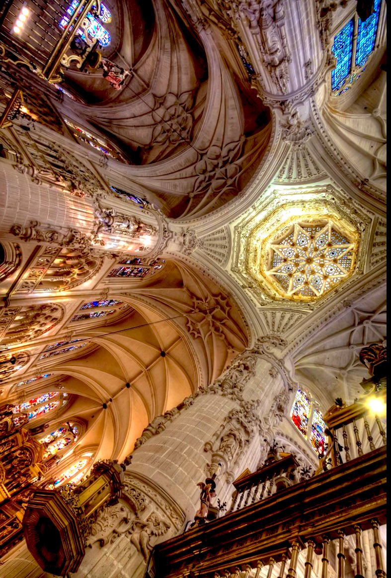 The breathtaking interior of Burgos Cathedral in Spain.