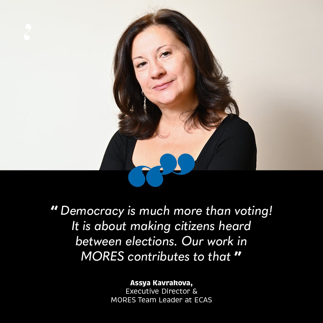 Citizens can shape EU policymaking! 🤝
 
Meet Assya Kavrakova, Executive Director of  <a href="/ecas_europe/">ECAS NGO</a> and MORES consortium partner.
 
With over 25 years of experience leading NGOs and expert teams across Europe, Kavrakova brings deep insight into EU law, citizenship, cohesion