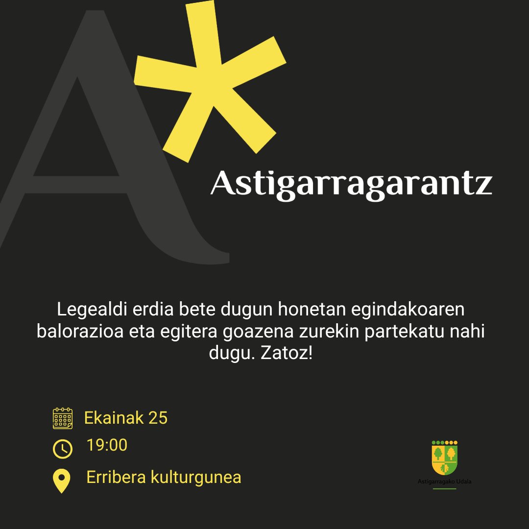 Bi urte bete dira udal gobernuak kargua hartu zuenetik eta aukera paregabea da herritarrekin eta eragileekin elkartzeko.

Ekainaren 25ean, 19:00etan, Erriberan elkartuko gara azalpen labur bat eman eta mokadutxo baten bueltan hitz egiteko. Zatoz!

labur.eus/fy5r7mgb