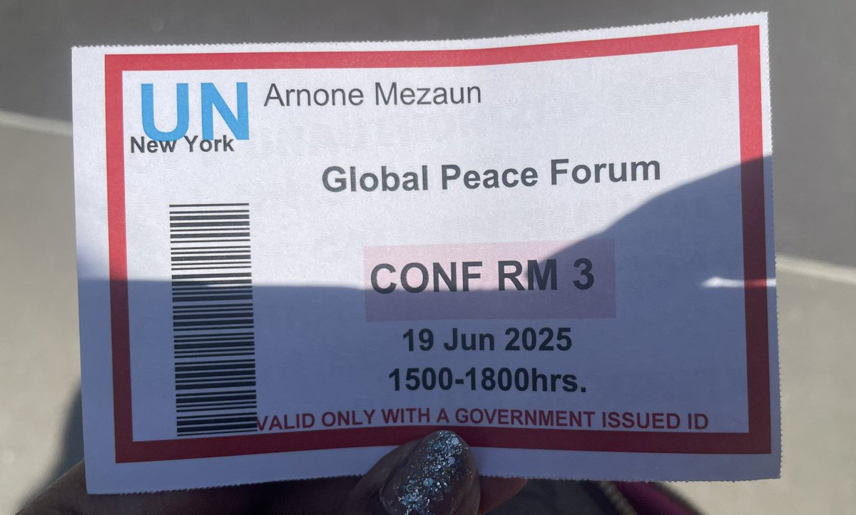 Mezaun1's tweet photo. My 1st time at the Global Peace forum at the United Nations. https://t.co/hWnzKqjGck