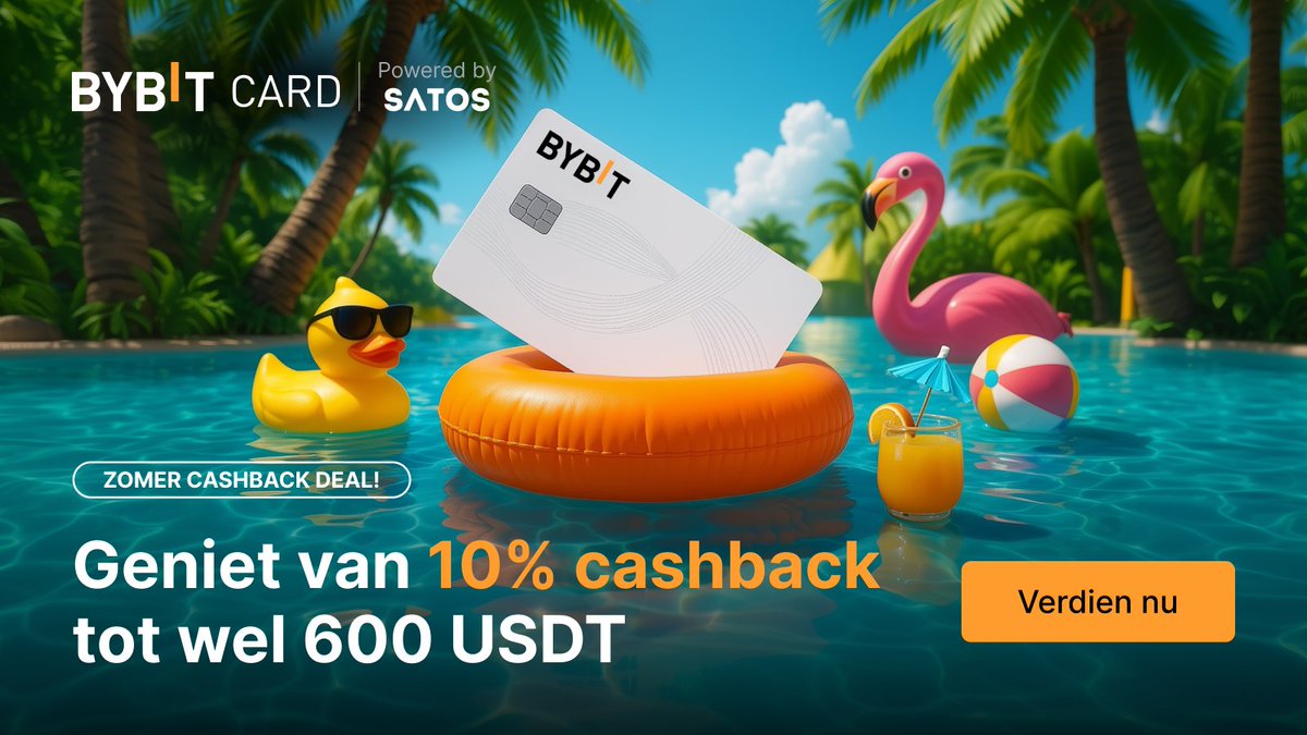 ☀️ ZomerCashback is terug – 10% cashback op al je aankopen 💸

Van vliegtickets en festivalkaartjes tot nieuwe zomerkleding: betaal met de Bybit Kaart en krijg $10 terug per $100 die je uitgeeft.

Ga virtueel met Apple Pay of Google Pay 📱

Exclusief voor nieuwe gebruikers in
