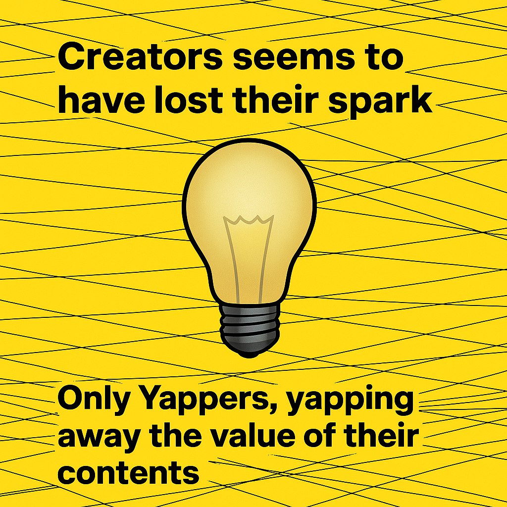 MavenMikel's tweet photo. The TL is flooded and the yapping seems to never stop!

And yet some don’t know that they're slowly yapping away the value of their contents

Hopefully it won't fade, just like Tapping did.😕

Remember, even while yapping, stay true to what your account was built for.🫶
#badmf 😼 https://t.co/umIbBnH9ww