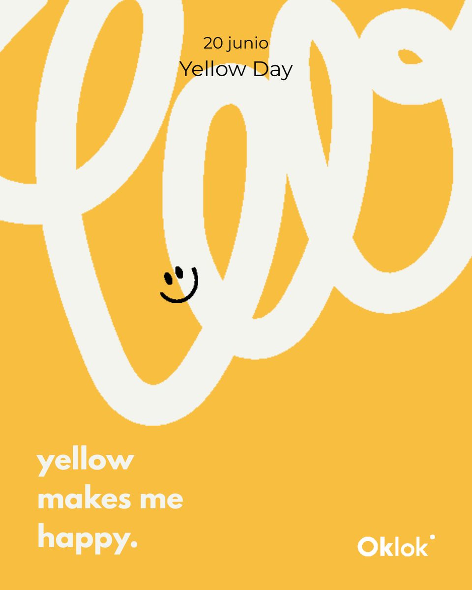 💛 ¡Feliz Yellow Day! Dicen que hoy es el día más feliz del año... así que sonríe sin razón, abraza fuerte y deja que la buena energía lo pinte todo de amarillo ☀️✨  #Diseño #Creatividad #DiseñoGráfico #DiseñoWeb #MarketingOffline #MarketingOnline
🔎oklok.es