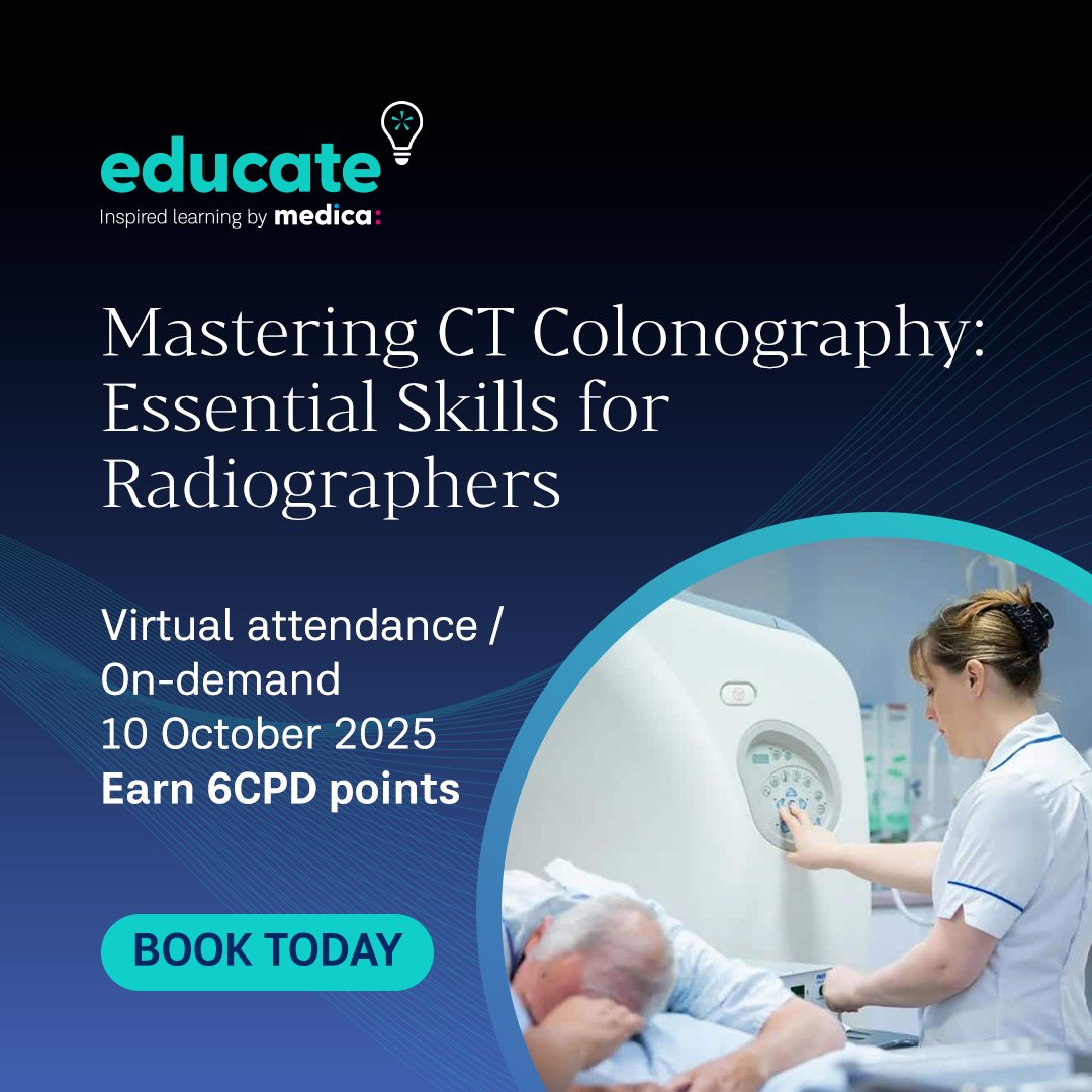 Join expert tutor Louisa Edwards-Brown (Royal Gwent Hospital) for a comprehensive one-day course designed to upskill radiographers in all aspects of CT Colonography.

👉 Book today: educatebymedica.com/events/masteri…

#CTColonography #EducateByMedica