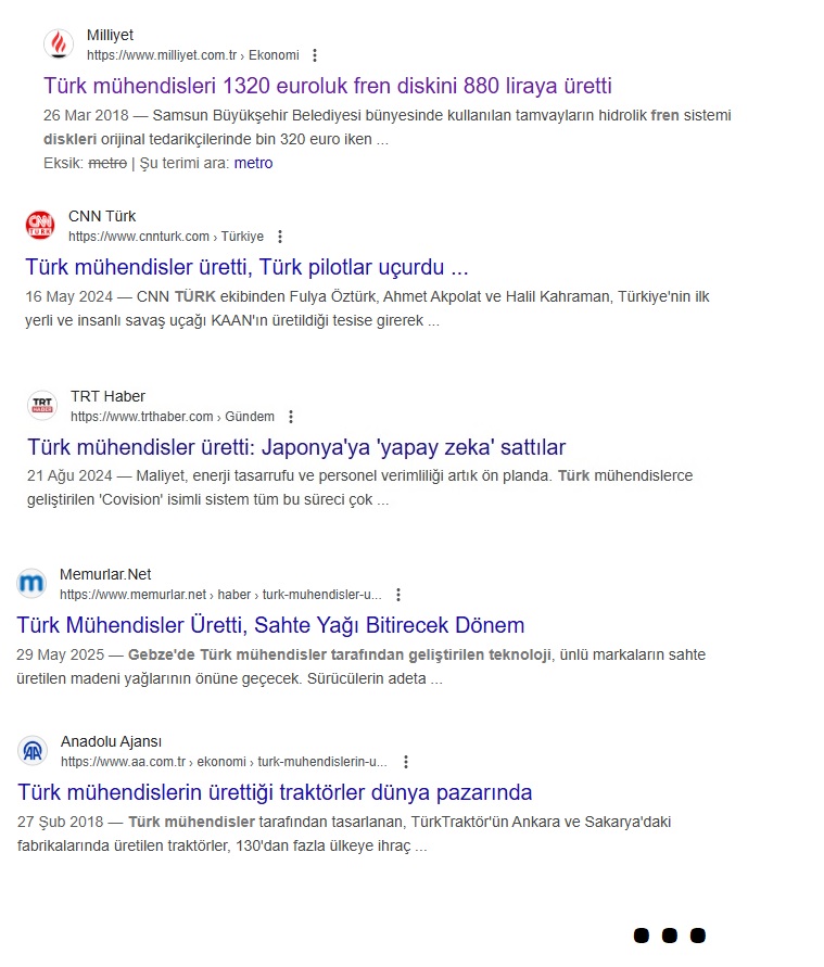 🇹🇷 TÜRK MÜHENDİSLERİ ÜRETTİ!
Ama alkışı başkası aldı, hakkı başkası yedi…
Aşağıdaki manşetler bir başarı hikâyesini anlatıyor.
Bir milletin kendi insan gücüyle, kendi mühendislik aklıyla, kendi kaynaklarıyla neler başarabileceğinin kanıtıdır bu başlıklar.

🚆 Raylar döşendi,
🚀