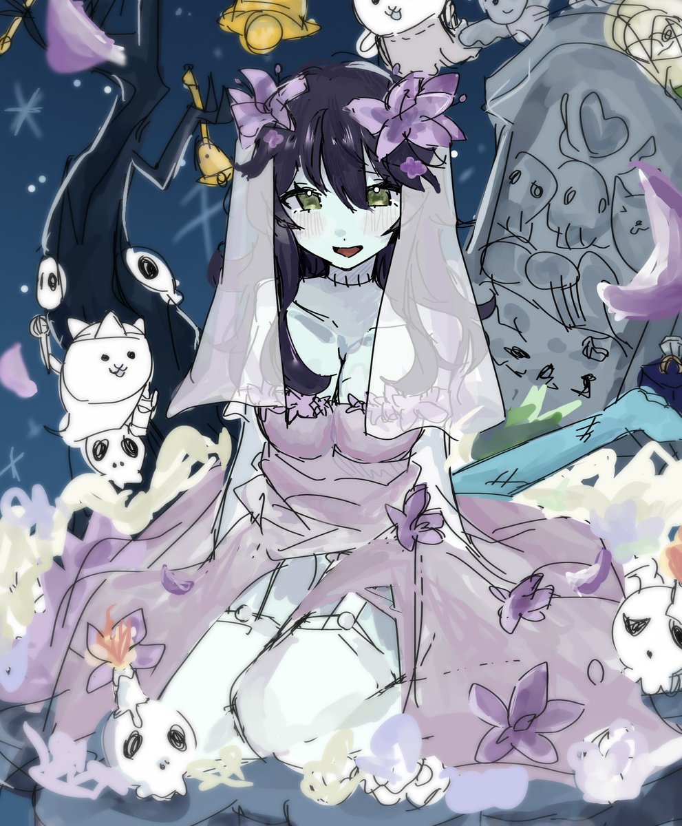 死霊の花嫁ヴェルヴェーヌ #にゃんこ大戦争 #イラスト