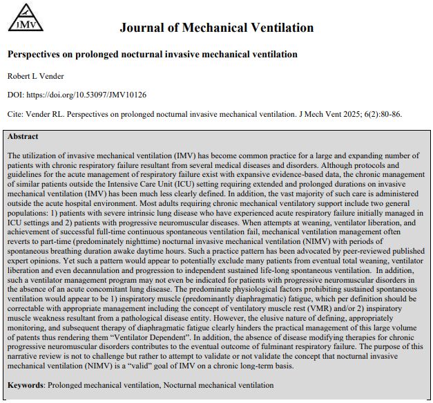 Perspectives on prolonged nocturnal invasive mechanical ventilation 
journalmechanicalventilation.com/perspectives-o…