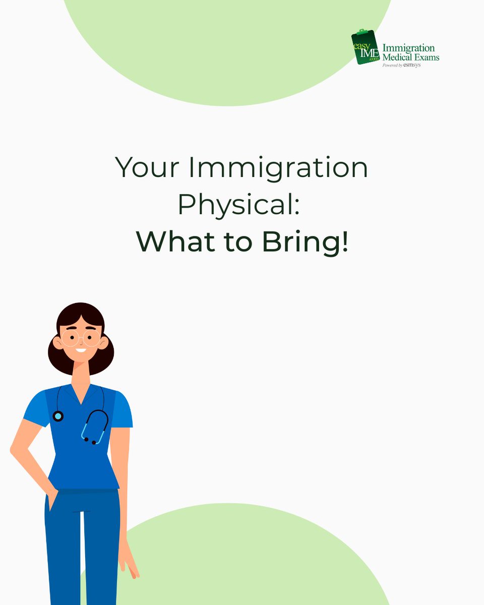easyIME's tweet image. Prepping for your Immigration Physical Exam?
Get ready the smart way with easyIME!
#ImmigrationPhysical #GreenCardMedical #WhatToBring #USCIS #easyIME #MedicalCheckup #PrepareSmart