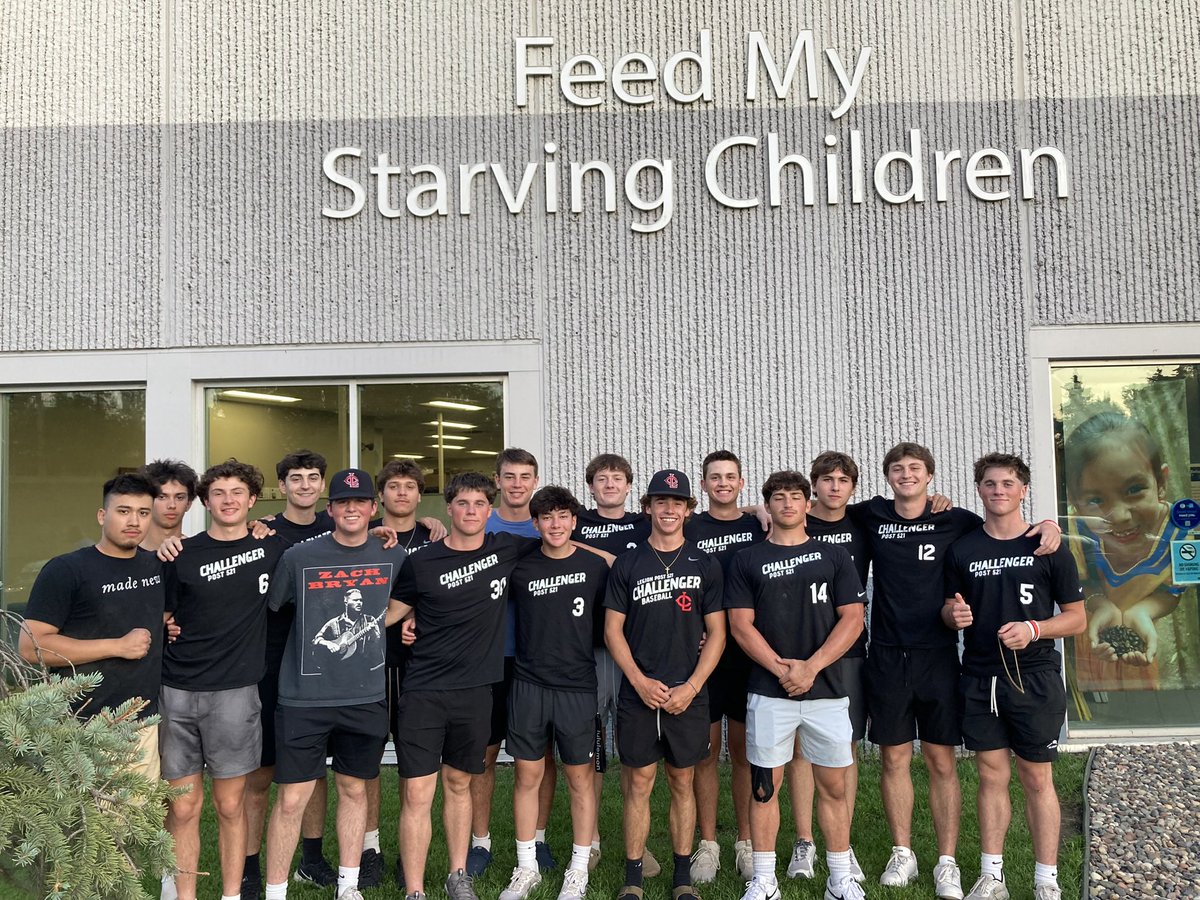 Last night, Challenger Baseball had its annual service day at Feed My Starving Children, helping to feed 68 kids for a year.

On to Bird Island next!