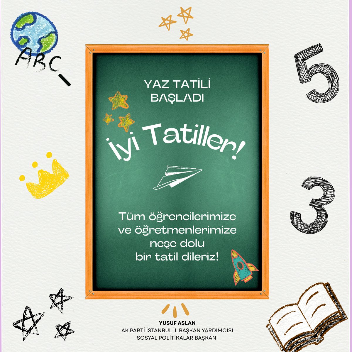 Evlatlarımızın emekle, sabırla tamamladığı bir dönemi geride bırakıyoruz. Notlardan öte önemli olan; ahlak, sorumluluk ve gayrettir. Her çocuğumuzu ve fedakâr ailelerimizi yürekten tebrik ediyor, güzel bir tatil dönemi diliyoruz. Geleceğimiz olan evlatlarımızla güçlü yarınlara..