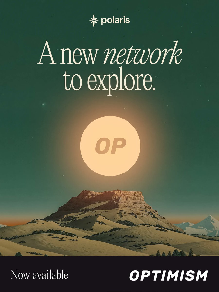 Polaris ✴️ (@polaris_app) on Twitter photo Optimism is building a Superchain to scale Ethereum 🔴
Enter Polaris, the Token Portal, for easy access to all of your favorite tokens in the <a href="/Optimism/">optimism.eth</a> ecosystem.
→ polaris.app ✴️ Optimism is building a Superchain to scale Ethereum 🔴
Enter Polaris, the Token Portal, for easy access to all of your favorite tokens in the <a href="/Optimism/">optimism.eth</a> ecosystem.
→ polaris.app ✴️