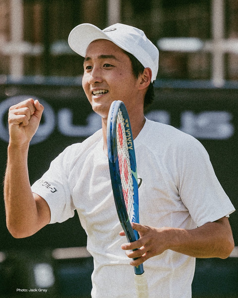 ATPChallenger's tweet photo. First final on grass ✅

Shintaro Mochizuki powers past Smith 6-2, 6-2 to book his place in the Nottingham title match

#ATPChallenger https://t.co/yl3sqcamCB