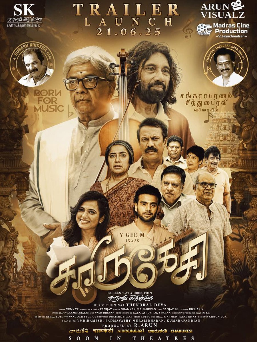 Kameela (@nasser_kameela) on Twitter photo Wishing the team the best!
#CharukesiFirstLook
A #Suresh_Krissna Film 🎬
A #ThenisaiThendral <a href="/ungaldevaoffl/">'Thenisai Thendral' Deva</a> Musical 🎼
<a href="/Suresh_Krissna/">sureshkrissna</a> <a href="/iamramyapandian/">SriRamya Paandiyan</a>
<a href="/RajAyyappamv/">Raj Ayyappa</a> <a href="/hasinimani/">Suhasini Maniratnam</a>
<a href="/thondankani/">P.samuthirakani</a> <a href="/YGMadhuvanthi/">Madhuvanthii ( Modi Ka Parivar )</a>
<a href="/pavijaypoet/">PA.VIJAY</a> <a href="/RichardEditor/">Richie</a>
<a href="/thesrikanthdeva/">Srikanth Deva</a> <a href="/ArunVisualz/">Arun Visualz</a>
@VasuDhevan Wishing the team the best!
#CharukesiFirstLook
A #Suresh_Krissna Film 🎬
A #ThenisaiThendral <a href="/ungaldevaoffl/">'Thenisai Thendral' Deva</a> Musical 🎼
<a href="/Suresh_Krissna/">sureshkrissna</a> <a href="/iamramyapandian/">SriRamya Paandiyan</a>
<a href="/RajAyyappamv/">Raj Ayyappa</a> <a href="/hasinimani/">Suhasini Maniratnam</a>
<a href="/thondankani/">P.samuthirakani</a> <a href="/YGMadhuvanthi/">Madhuvanthii ( Modi Ka Parivar )</a>
<a href="/pavijaypoet/">PA.VIJAY</a> <a href="/RichardEditor/">Richie</a>
<a href="/thesrikanthdeva/">Srikanth Deva</a> <a href="/ArunVisualz/">Arun Visualz</a>
@VasuDhevan