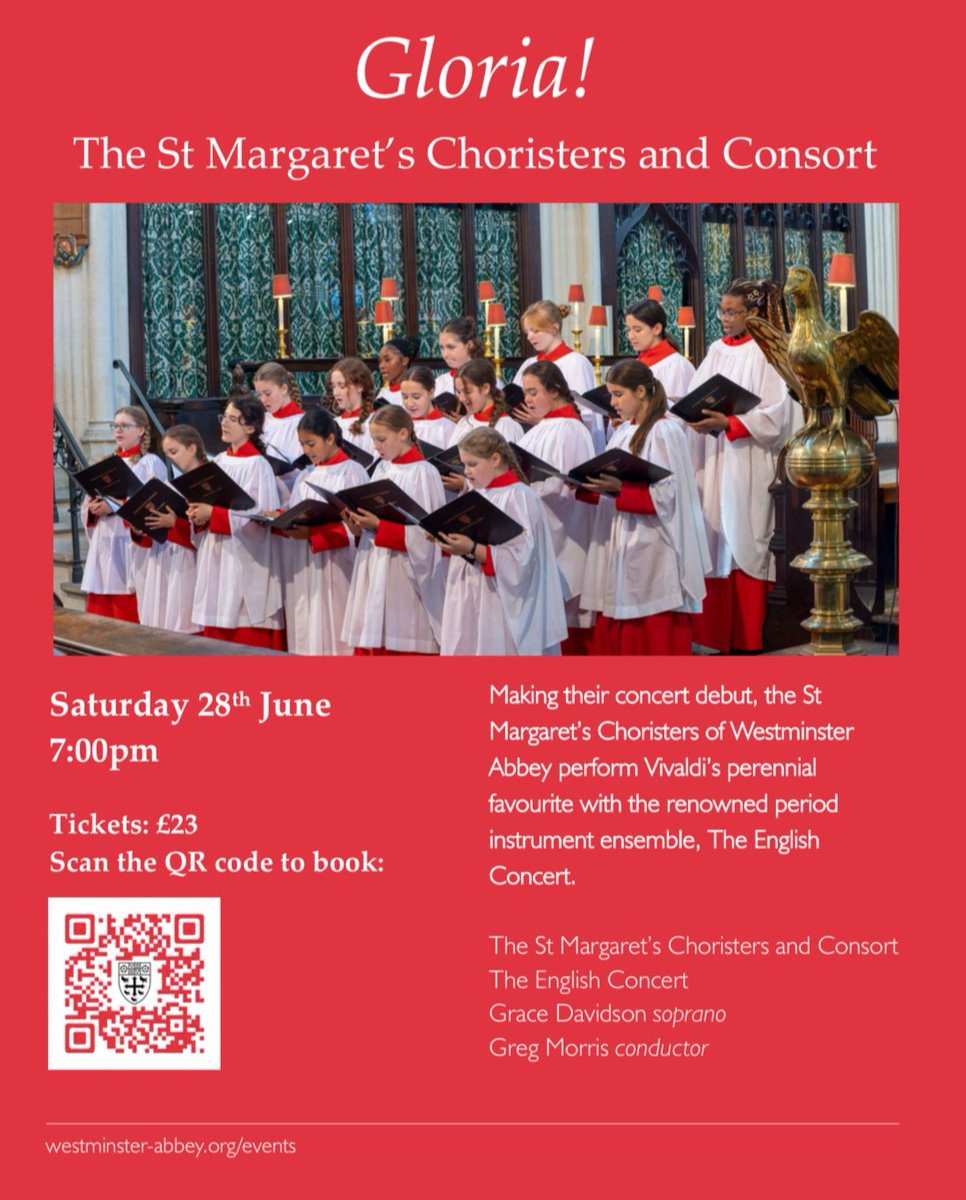 With just over a week to go, have you got your tickets yet for the debut concert performance of the St Margaret's choristers? The programme will include Vivaldi's Gloria alongside works by Bach and Purcell.