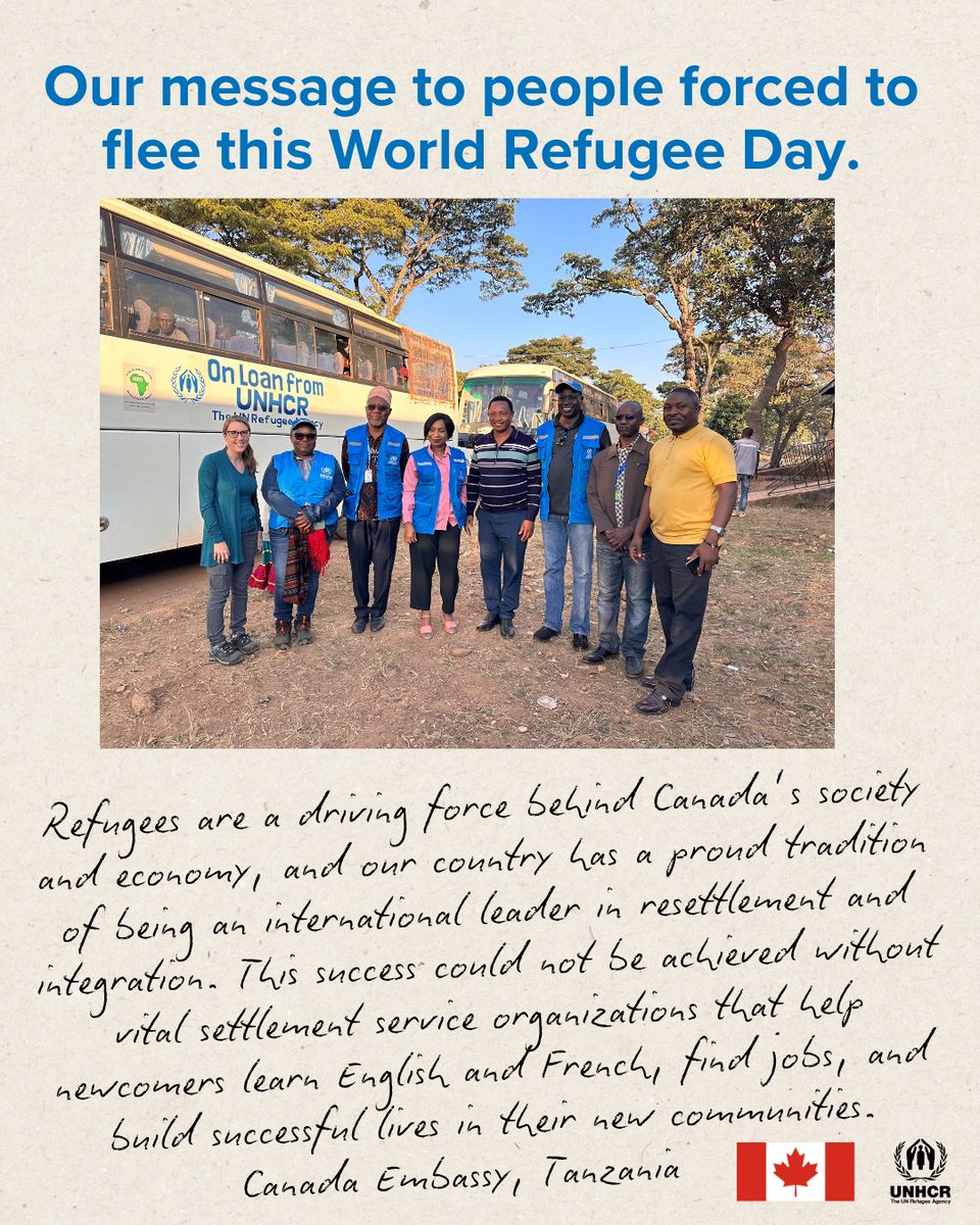 Thank you, Canada, for standing with refugees this #WorldRefugeeDay! 🇨🇦

Your support in resettlement &amp; investment in language and livelihood programs are helping refugees thrive and contribute meaningfully to society

Together, we’re building stronger, more inclusive communities