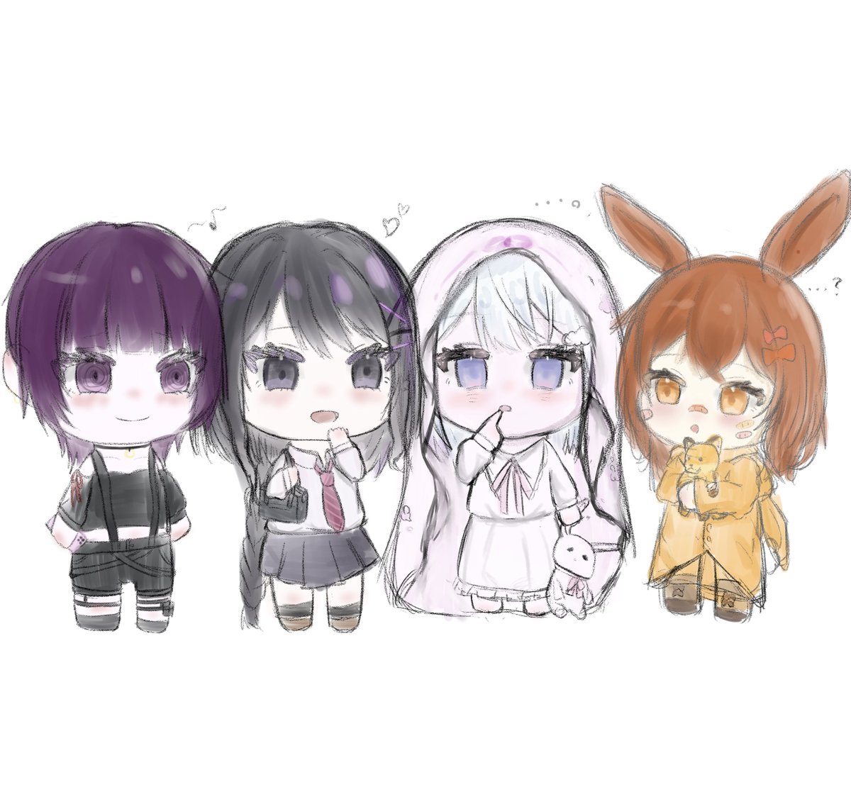 Da_r1a's tweet photo. すごく可愛い仲良しちゃん達のオリキャラと私のオリキャラ！！とても可愛くかけました˘͈ᵕ˘͈ෆ
 #illustration  #ミニキャラ  #oc https://t.co/i9xER1Il1P