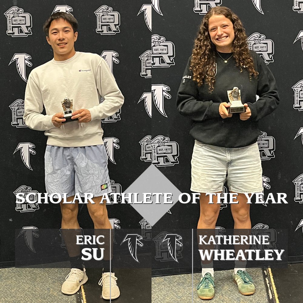 CRLS Athletics (@crlsfalcons) on Twitter photo Only two (student) <a href="/CRLSFalcons/">CRLS Athletics</a> Senior Sports Awards left for the year. The Scholar Athlete of the Year Award goes to Eric Su & Katherine Wheatley. Congratulations Eric & Kate. <a href="/CRLStweets/">CRLS</a> <a href="/cambridge_cpsd/">Cambridge Schools</a> <a href="/cambridgechron/">Cambridge Chronicle</a> Only two (student) <a href="/CRLSFalcons/">CRLS Athletics</a> Senior Sports Awards left for the year. The Scholar Athlete of the Year Award goes to Eric Su & Katherine Wheatley. Congratulations Eric & Kate. <a href="/CRLStweets/">CRLS</a> <a href="/cambridge_cpsd/">Cambridge Schools</a> <a href="/cambridgechron/">Cambridge Chronicle</a>