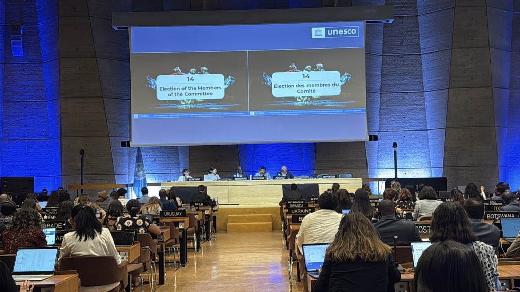 #Azerbaijan is elected to the Intergovenemntal Committee for the Protection and Promotion of the Diversity of Cultural Expressions of UNESCO for the period 2025-2029 during the 10th meeting of the Conference of Partieis of the #2005Convention.

Congratulations, #Azerbaijan! 🇦🇿