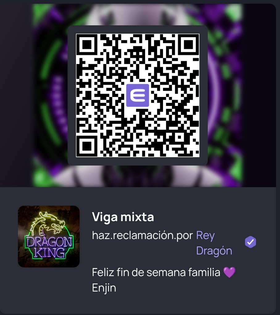 Happy Friday and excellent weekend for this great family #Enjin 💜🫂 I am very sorry I do not spend more time here but many things are happening here and requires a lot of my time. I leave a mixed qr beam from FTS already old but maybe some do not have, the truth is that I have