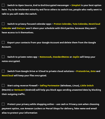 Marconius Solidus #FreeSamourai (@m_solidus) on Twitter photo If you want to help someone who is starting with improving their Digital Privacy, send them this checklist with simple steps they should do.
*created with <a href="/renarchycom/">Mr. Crown / Renarchy</a> If you want to help someone who is starting with improving their Digital Privacy, send them this checklist with simple steps they should do.
*created with <a href="/renarchycom/">Mr. Crown / Renarchy</a>