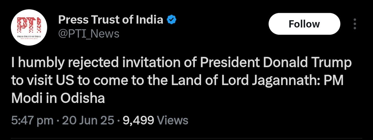 Modi denied meeting Trump.