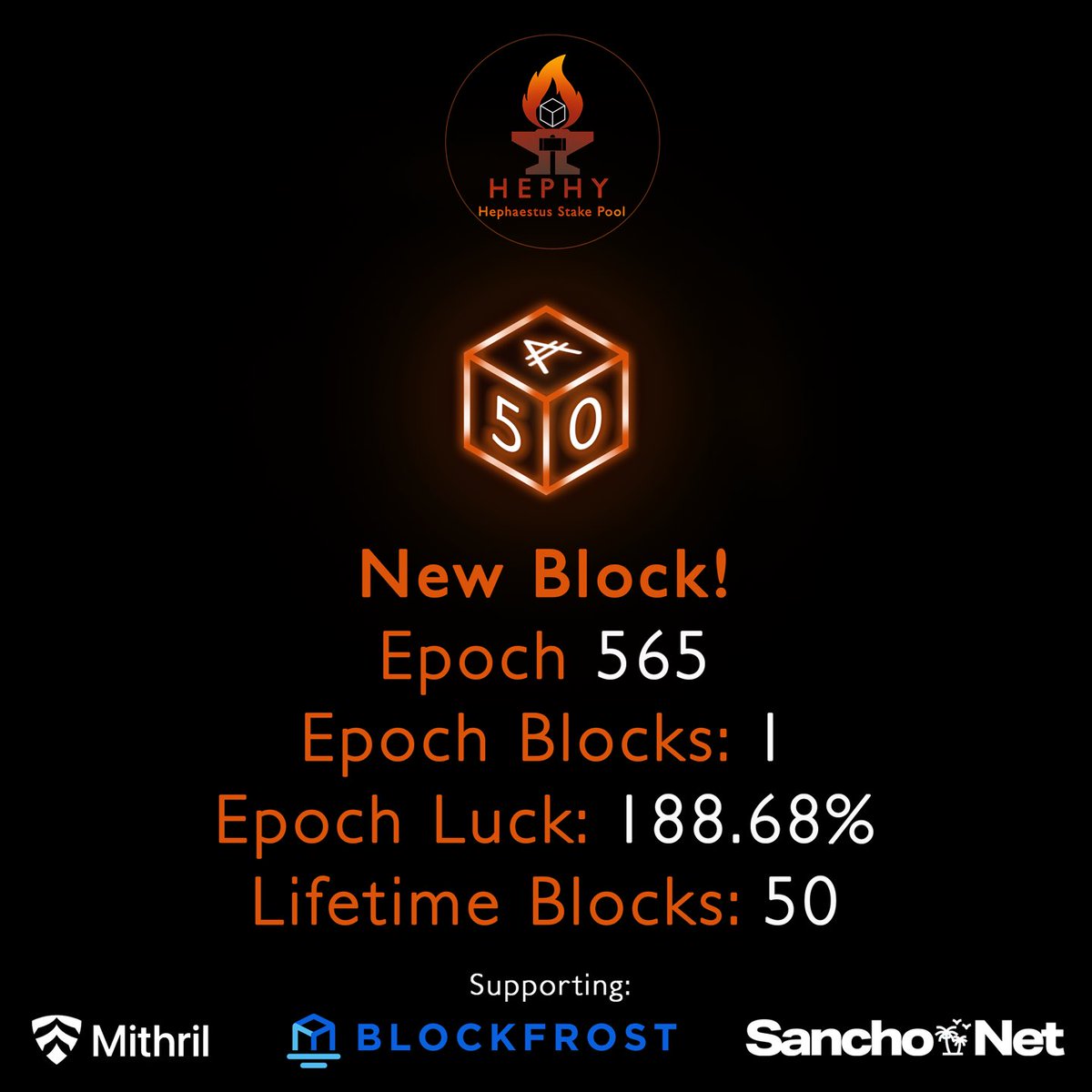 HEPHY Stake Pool | Mithril ๐ก๏ธ| Icebreaker ๐ง (@hephypool) on Twitter photo And there it is ๐๐ฅณ๐๐ป
๐ฅ ๐งฑ โ๏ธ x 50
I remember the days when 10, even 20 blocks felt impossible. 40 -> 50 has felt like a sprint ๐โโ๏ธ
It's been absolute grind but proud to be here. Thanks to all delegators who helped make this happen, especially those loyal ones who've stuck And there it is ๐๐ฅณ๐๐ป
๐ฅ ๐งฑ โ๏ธ x 50
I remember the days when 10, even 20 blocks felt impossible. 40 -> 50 has felt like a sprint ๐โโ๏ธ
It's been absolute grind but proud to be here. Thanks to all delegators who helped make this happen, especially those loyal ones who've stuck