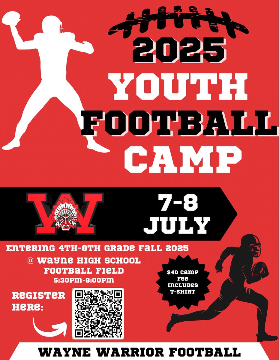We are so excited to announce our 2025 Youth Camp will be July 7-8! Please use the QR code or link for additional information and to register your camper. Campers should be prepared to have fun and learn a lot!! 

docs.google.com/forms/d/e/1FAI…