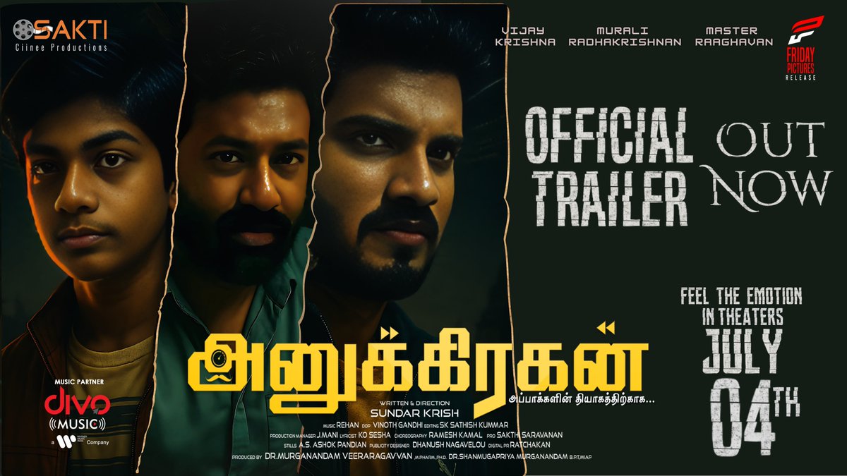 Drama|Emotion|Power. #Anugrahan TRAILER OUT NOW! 🔥 🎬  

youtu.be/lRFrCcHRC-0

<a href="/muruav73/">Muruganandam Veeraragavan</a> <a href="/sakti_ciinee/">sakticiinee</a> <a href="/shaanumuru/">Shanmugapriya Muruganandam</a> <a href="/SundarKrish_Dir/">SundarKrish</a> <a href="/actorVijaykris/">VijayKrishna</a> <a href="/muralirk_offl/">Murali Radhakrishnan</a> <a href="/Raaghavan_offl/">Raaghavan Murugan</a> <a href="/KishoreRajkumar/">The Kishore Rajkumar</a> <a href="/ssonugowda/">shruthi ramakrishna</a> <a href="/DopGandhi/">DOP Vinoth Gandhi</a> <a href="/PROSakthiSaran/">PRO Sakthi Saravanan</a> <a href="/Ajayfilmfa38992/">@Ajayfilmfactory2022</a> <a href="/divomusicindia/">Divo Music</a>