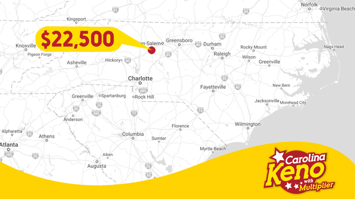 A lucky NC Lottery player tried their luck on Keno at Carlton's Tanglewood on Clemmons Road in Clemmons and won a $22,500 prize yesterday! Congrats on the win!