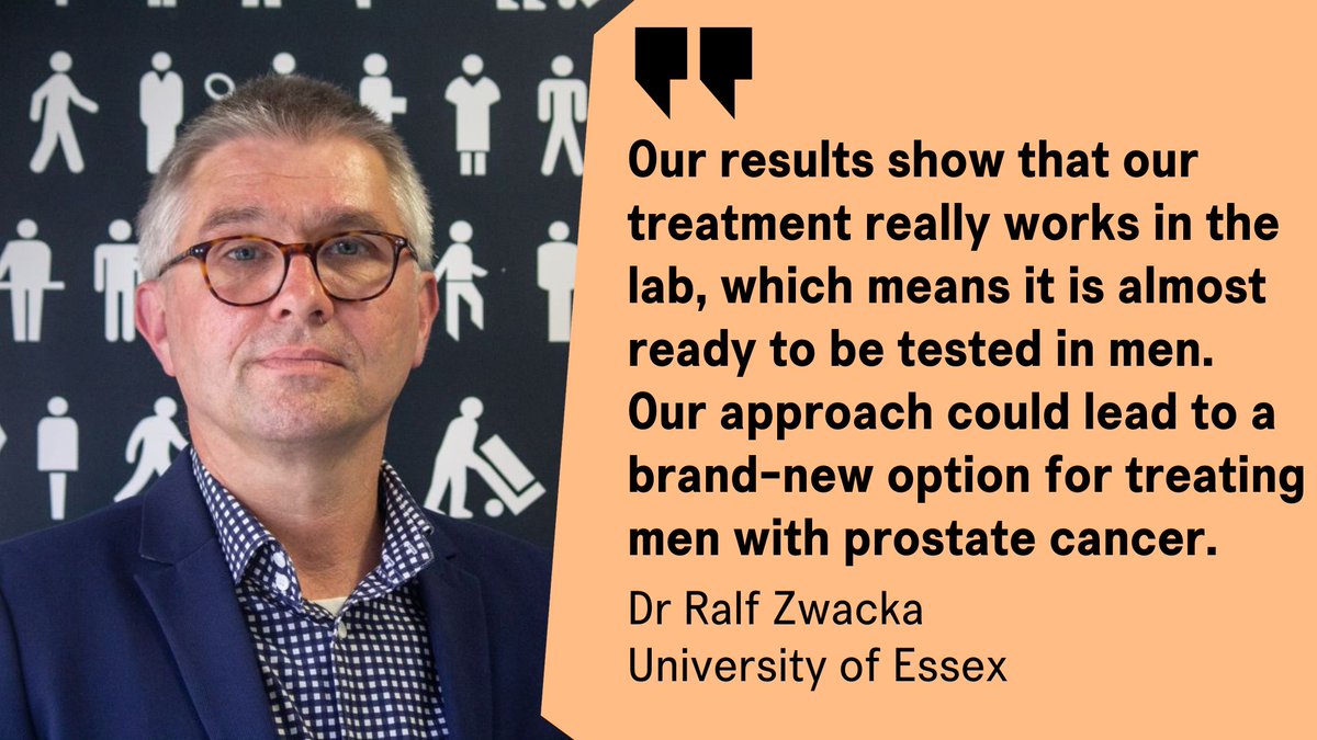 Dr Ralf Zwacka and team <a href="/EssexLifeSci/">School of Life Sciences, University of Essex</a> research innovative ways to deliver anti-cancer drugs directly to tumours.

Since 2016, we've funded his team to develop a new approach to deliver cell death-inducing TRAIL to #ProstateCancer cells.

📙 Read more: prostatecanceruk.org/research/resea…