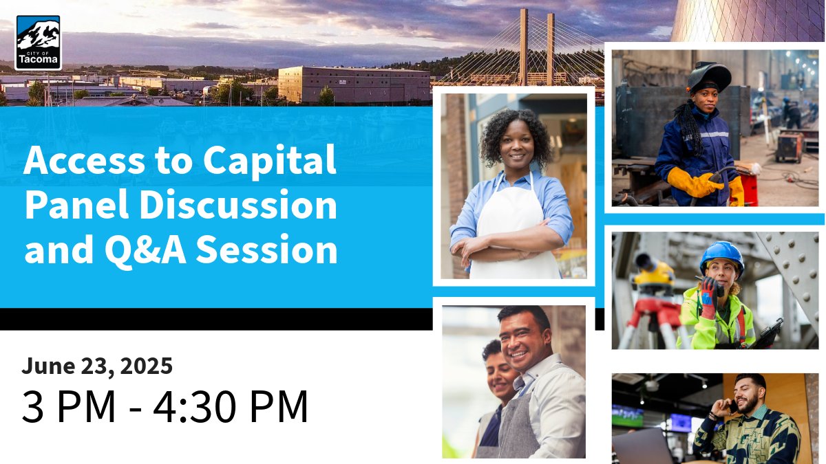 The Access to Capital Panel Discussion and Q&A Session is on Monday! This event is open to any small business interested in understanding funding options and financial empowerment. RSVP required at http://makeittacoma.com/events. 