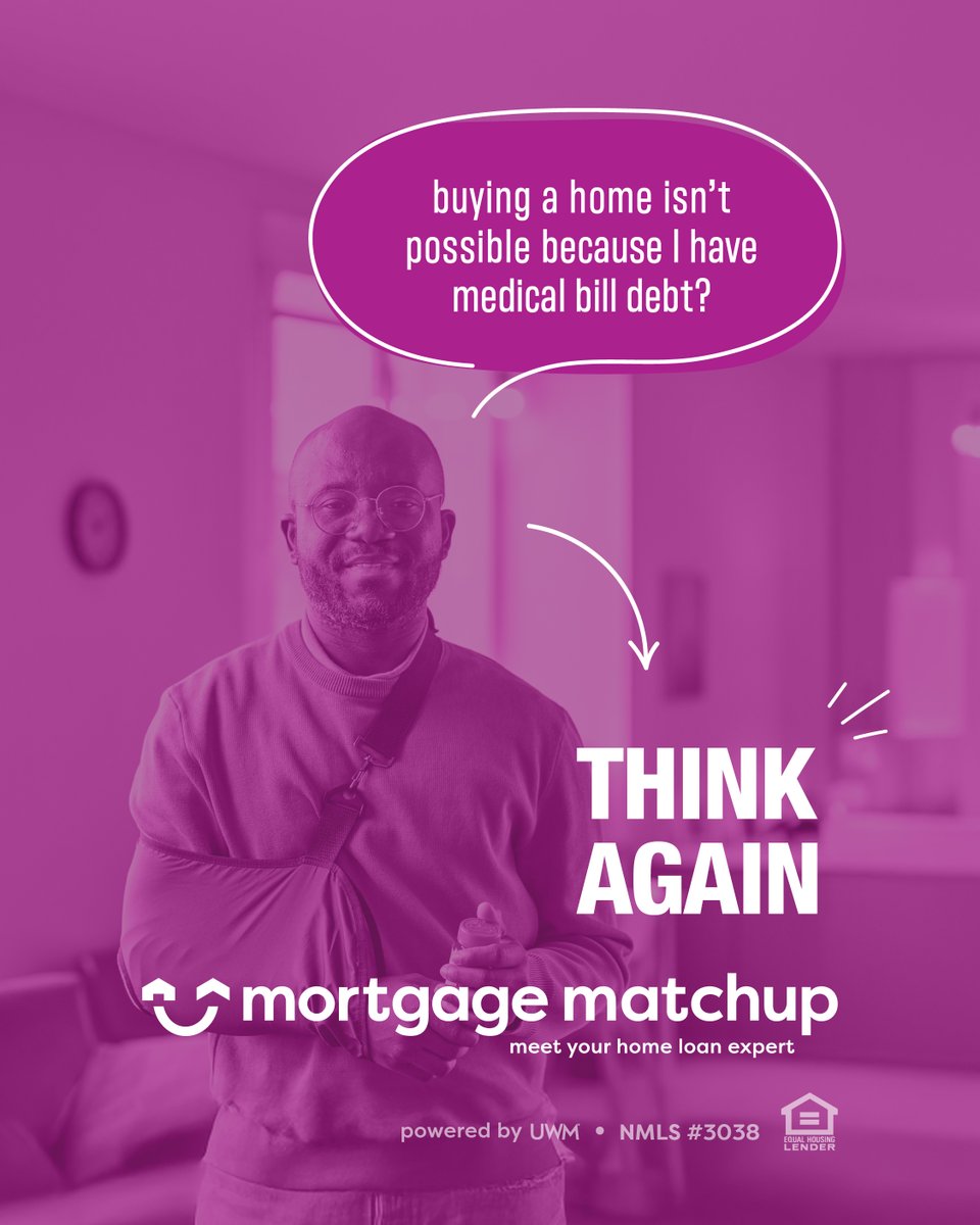 Still paying large medical bills? Don’t let that stop you from buying a home. Get in touch with a local home loan expert at MortgageMatchup.com!