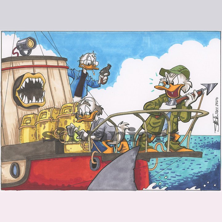 DuckTalks🎩🦆💬 (@ducktalks) on Twitter photo Happy Jaws Day! Check out this jawesome art by <a href="/SilvaniArt/">James Silvani SDCC Artist Alley ii-06</a> #Jaws50 Happy Jaws Day! Check out this jawesome art by <a href="/SilvaniArt/">James Silvani SDCC Artist Alley ii-06</a> #Jaws50