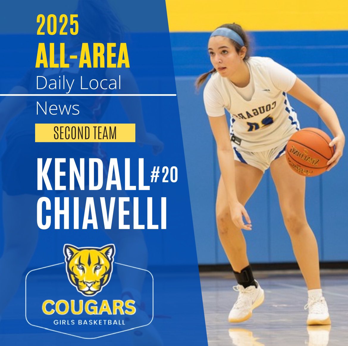 Kendall Chiavelli (@kendallchiavel3) on Twitter photo Thank you to the Daily Local News for selecting me second team All-Area! Appreciate the recognition and can’t wait for next season with <a href="/deastgirlsbball/">D'East Girls Basketball</a> Thank you to the Daily Local News for selecting me second team All-Area! Appreciate the recognition and can’t wait for next season with <a href="/deastgirlsbball/">D'East Girls Basketball</a>