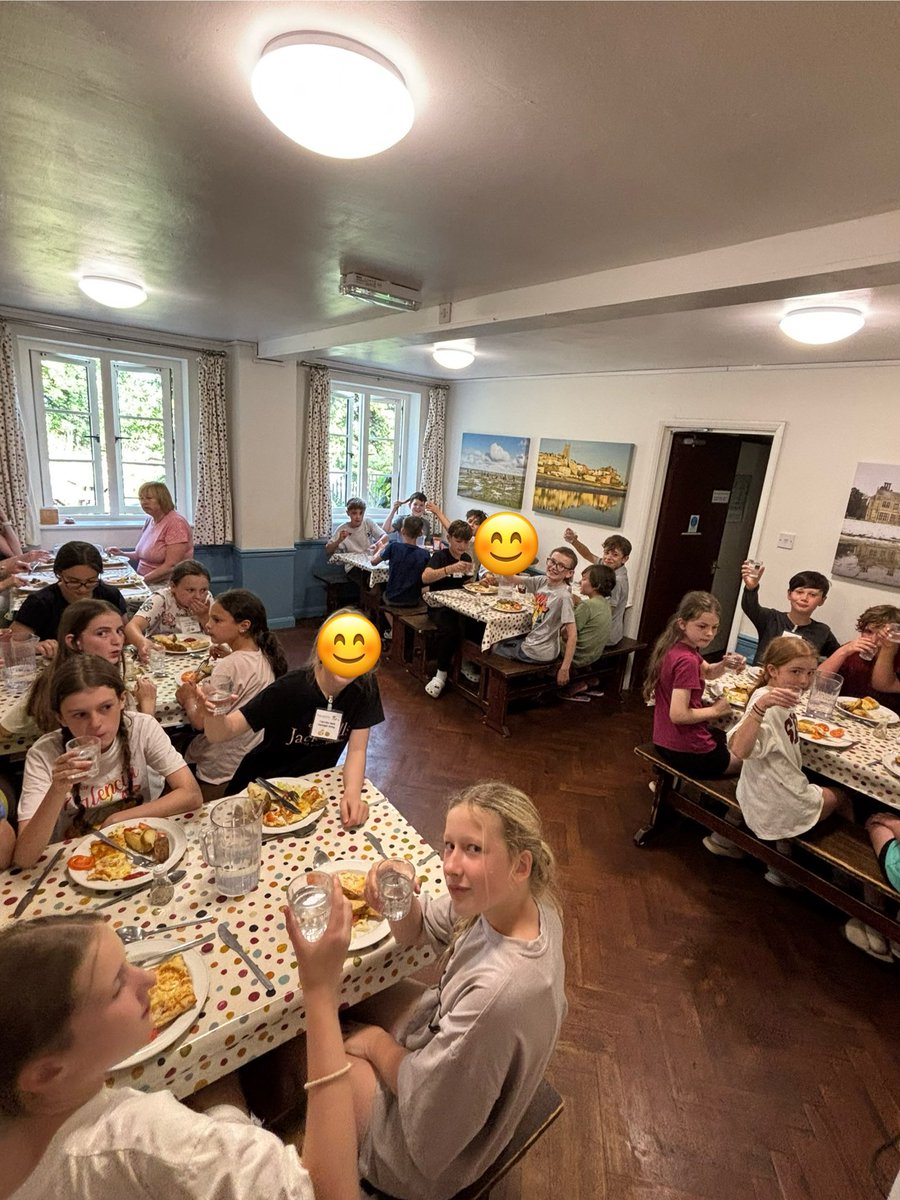 Dinner went down well! Our table managers did a great job serving and clearing dinner and everyone ate the lot after working up an appetite this afternoon!