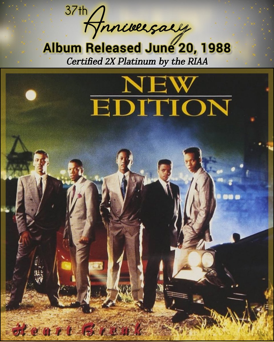 NewEditionLive's tweet image. Happy 37th Anniversary to the 'Heart Break' and 'Don't Be Cruel' albums!!! 🎉🎊🥳
.
Both albums were released on June 20, 1988 and represented a change in trajectory for @NewEdition and @KingBobbyBrown👏🏾🙌🏾❤️🔥
.
Anyone still have these albums in regular rotation today? 🙋🏾🙋🏾♂️