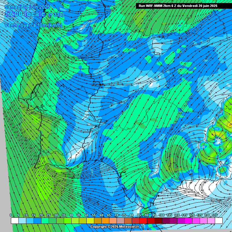 Mañana sábado, el calor más intenso se concentrará en el interior del valle. El viento de suroeste, con recorrido marítimo, afectará a la zona occidental de la provincia, por lo que la máxima prevista en la capital (38 °C) podría estar algo sobreestimada.
