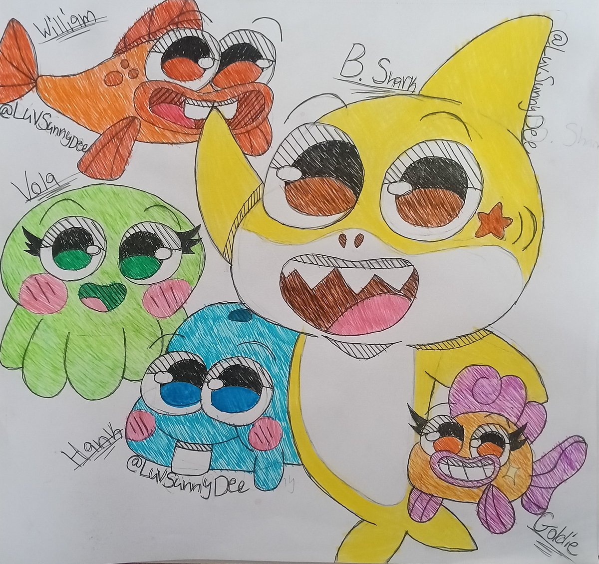 Baby Shark and his Friends #babyshark #fanart #FanArtFriday #Pinkfong