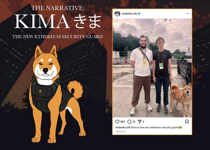 KimaErc20's tweet image. KIMA on ETH  newest security dog on ETH 
Posted up beside the protocol guardians: Tim Beiko and Vitalik Buterin. 

No distractions. Just duty.  

Launching today 7pm UTC

TG: t.me/KimaErc20
Web: kimaeth.fun

#KIMA #Ethereum #SecurityDog
