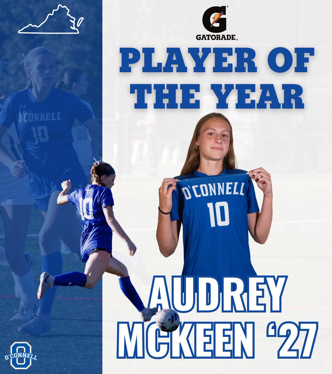 Gatorade Virginia Girls Soccer Player of the Year! ⚽️ Congratulations to Audrey McKeen ‘27, recognized for leading the Knights to a 16-2-3 record and the NVIS championship this past season. Read more: playeroftheyear.gatorade.com/poy/assets/wri…