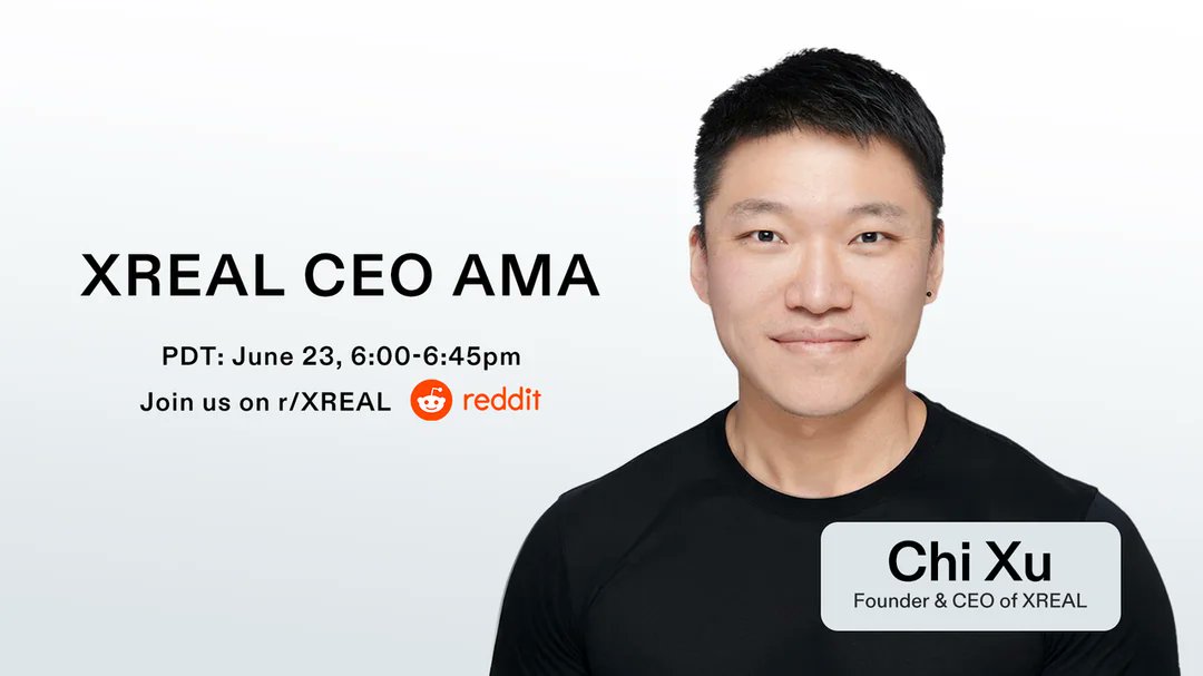 Ask XREAL's Founder and CEO anything during our upcoming Reddit AMA on June 23rd🙌

This is your chance to ask any burning questions you may have about the One Series, Eye, future plans, and more!

PS: We won't be covering anything related to Project Aura beyond what we've
