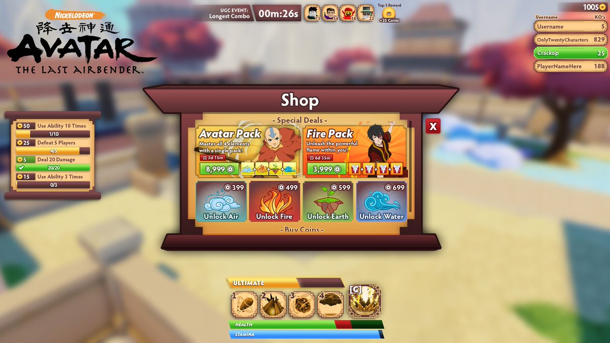 some UI frames commissioned a while back for the official Avatar The Last Airbender game! 🔥🌊🌪️🪨

game link: roblox.com/games/10187436…