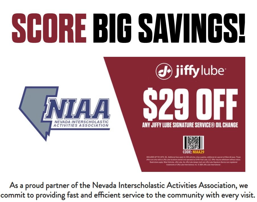 Get big savings in Northern Nevada from our partner Jiffy Lube.  Use this link for your coupon jiffylubegfl.com/niaa