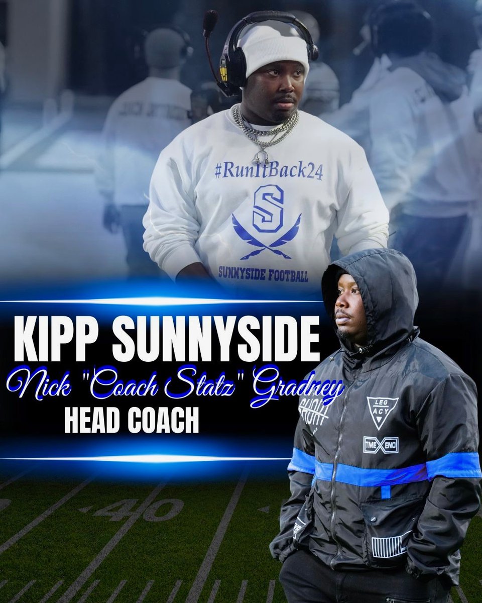 🚨 BREAKING NEWS: New Head Coach Nick "Coach StatZ" Gradney! Coach StatZ previously served as the Co-WR coach &amp; Recruiting Coordinator for the Senators the last 2 seasons where they won back-to-back state titles!

#SunnysideFootball 
#SenatorsFootball 
#RecruitSunnyside