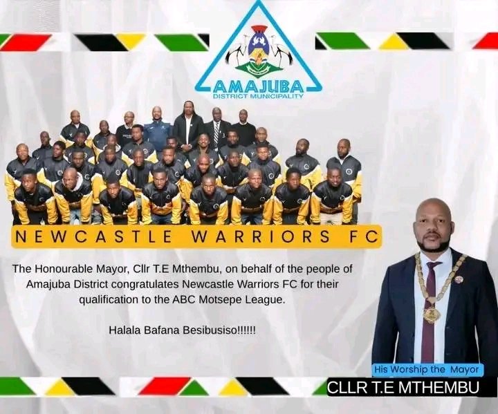 Mhleze KwezikaKhuba๐(eNewcastle) (@mhlezekakhuba) on Twitter photo <a href="/ukhozi_fm/">Ukhozi FM Official ๐ป</a> <a href="/victor_molefe/">Victor Molefe</a> Bab'Molefe ngicela ukubongela iqembu lakithy iNewcastle Warriors ukuthy ingcine ikhuphukele ABC Motsepe League.Bese ngithy endabeni yakusasa Kumele umqeqeshi weMamelodi Sundowns kwiLine up yakhe uZwane angamshiyi bese esemela kancane ngoSales no Matthews sesibabonile. <a href="/ukhozi_fm/">Ukhozi FM Official ๐ป</a> <a href="/victor_molefe/">Victor Molefe</a> Bab'Molefe ngicela ukubongela iqembu lakithy iNewcastle Warriors ukuthy ingcine ikhuphukele ABC Motsepe League.Bese ngithy endabeni yakusasa Kumele umqeqeshi weMamelodi Sundowns kwiLine up yakhe uZwane angamshiyi bese esemela kancane ngoSales no Matthews sesibabonile.