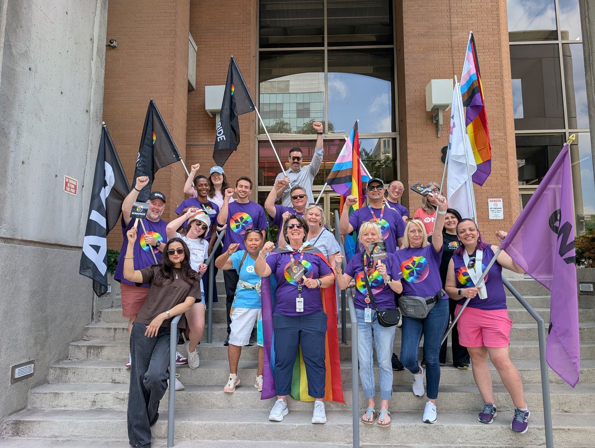 ontarionurses's tweet image. Today ONA members and staff joined the Rally for +2SLGBTQIA Freedom at Queen&apos;s Park. It&apos;s time for decision-makers and politicians to take real action to protect the rights of equity-deserving groups amidst rising hate crimes.