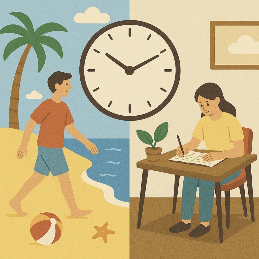 Ever feel like summer flies by AND moves slowly? It's the Holiday Paradox! Doing something new makes our brains work harder to store the memory, making time feel longer.

Whether relaxing this summer or building your CV, make each moment count and don’t let the days just blur by.