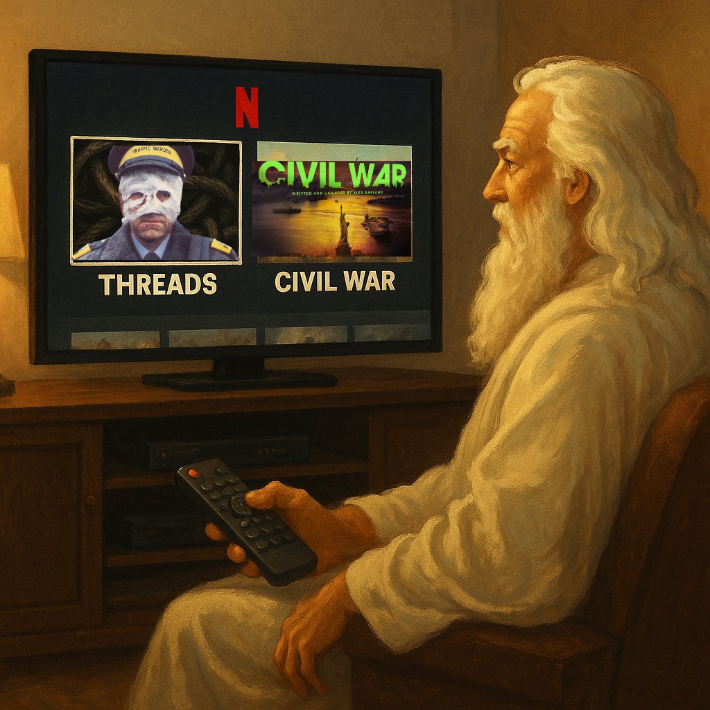 Meanwhile, in the living room at Pearly Gates HQ....