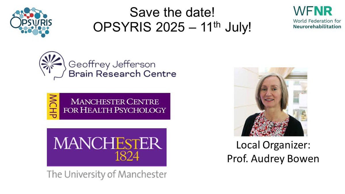 🧠 Don’t miss your chance to listen, meet, and chat with experts in #neuropsychology and #stroke! 
 💻Virtual registration is open until 9 July 2025 
🌟 In-person tickets available on the day
🎟️ Programme &amp; ticket info:   
👉 opsyris.org/meetings/man...
 #OPSYRIS2025